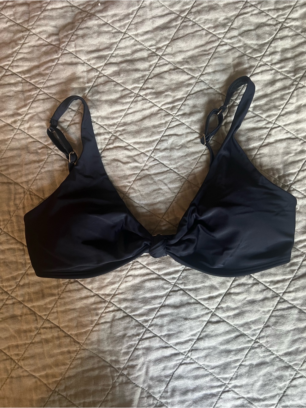 Hollister Black Tie-Front Bikini Top